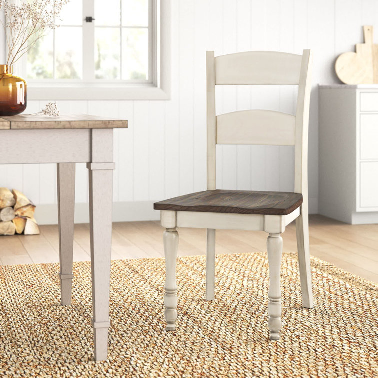 Farmhouse table with ladder back online chairs